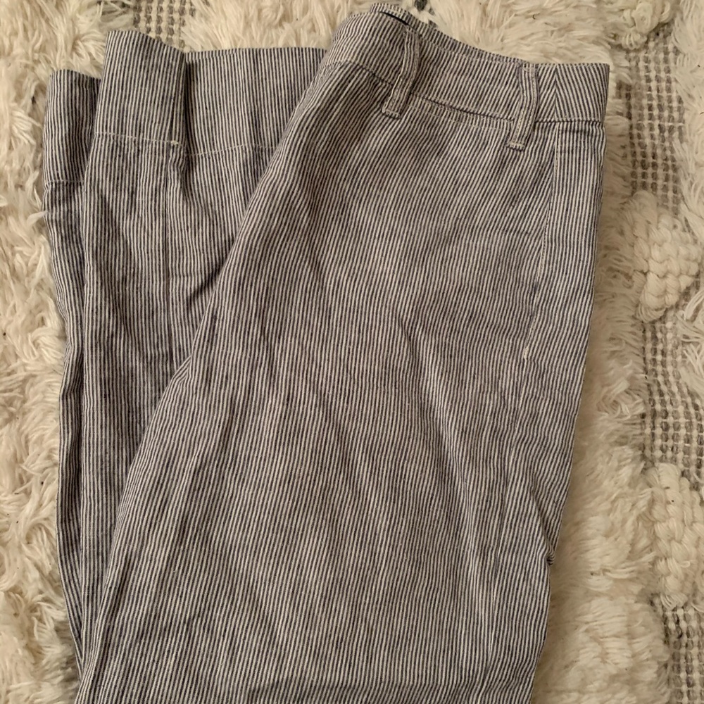 Striped Annie High Rise Wide Leg Cropped Pants